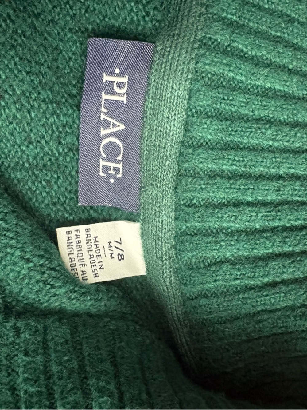 Children Place Green Half-Zip Sweater Size Medium 7-8 - Picture 3 of 4